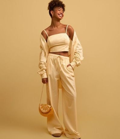 Blusa Cropped en Tricolina Rayada con Hilo Teñido 2