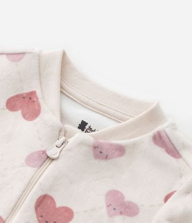 Mono Infantil en Plush con Estampa Corazones - Talle RN a 18 meses 4
