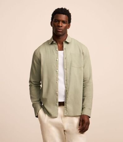 Camisa Regular en Voil con Textura Flamê