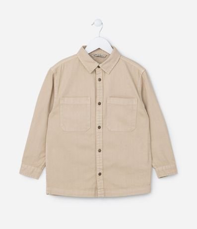 Camisa Overshirt Infantil en Sarga con Bolsillos - Talle 5 a 14 años