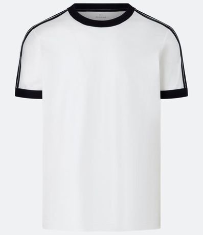 Remera Regular en Algodón con Rayas en los Hombros