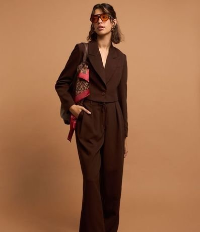 Pantalón Wide Leg en Sastrería y Lazo en la Cintura 5