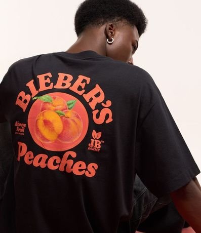 Remera Boxy en Algodón con Estampa Justin Bieber Peaches