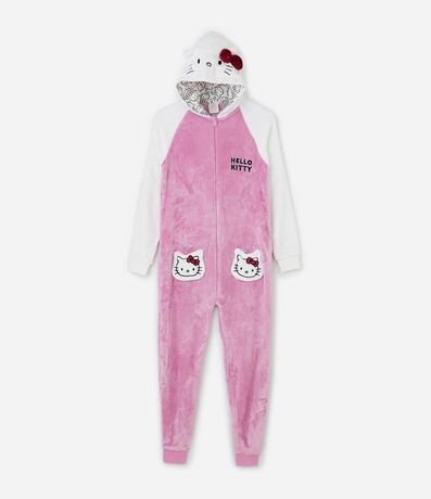 Pijama Jumper Infantil con Bordado Hello Kitty - Talle 4 a 14 años