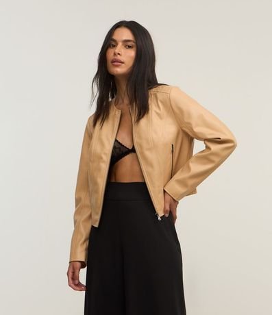 Campera Básica en Pu con Cierre Track