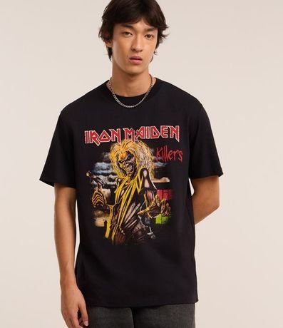 Remera Comfort en Algodón con Estampa Iron Maiden