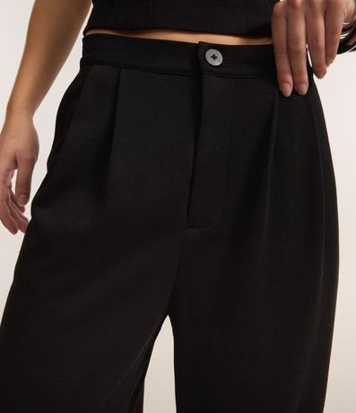 Pantalón Wide Leg en Algodón con Botón en la Cintura 4