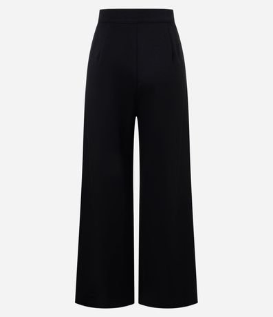 Pantalón Wide Leg en Algodón con Botón en la Cintura 6