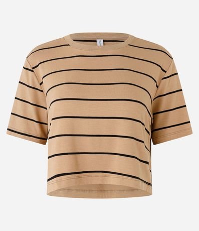 Remera Boxy Cropped en Viscosa con Rayas 3