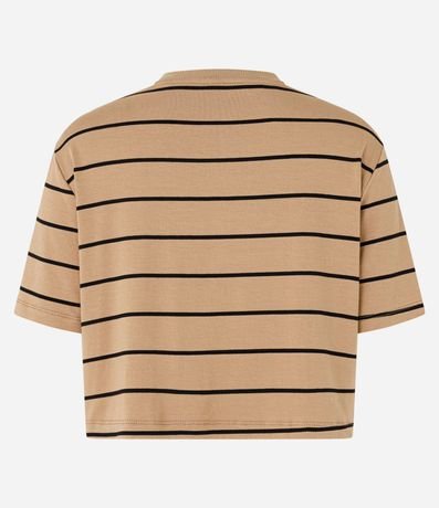 Remera Boxy Cropped en Viscosa con Rayas 4