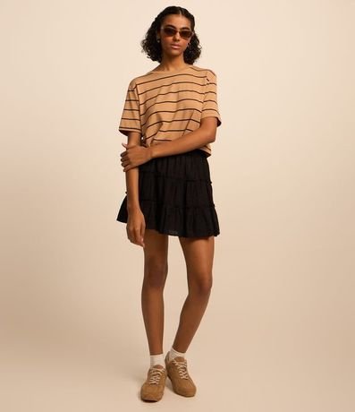 Remera Boxy Cropped en Viscosa con Rayas 2