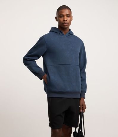 Buzo Tech Fleece Doble con Estampa Abstracta