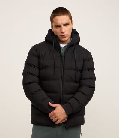 Campera Puffer Deportiva sin Costura con Capucha