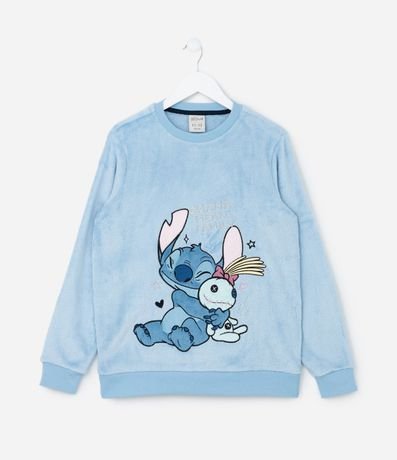 Pijama Infantil en Fleece con Bordado Stitch y Xepa - Talle 5 a 14 años 2
