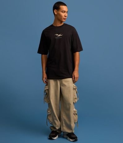 Remera Relaxed en Algodón con Estampa Lettering 2