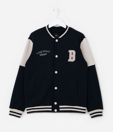 Campera Bomber Infantil con Recortes Contrastante - Talle 5 a 14 años 2