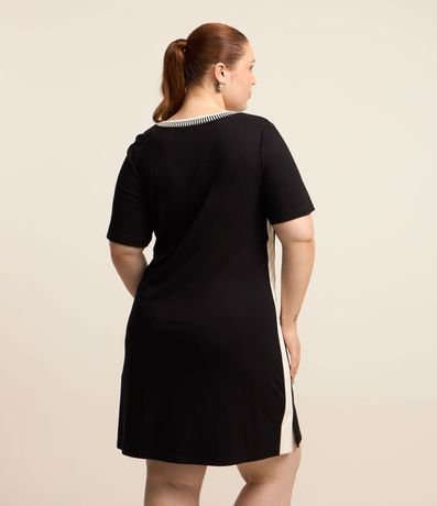 Vestido en Viscosa con Cuello V de Punto Curve & Plus Size 2