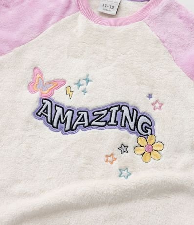 Pijama Infantil en Fleece con Bordado Lettering Amazing - Talle 5 a 14 años 11