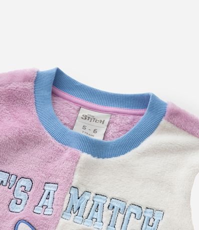 Pijama Infantil en Fleece con Bordado Angel y Stitch - Talle 5 a 14 años 5