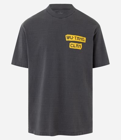 Remera Relaxed en Algodón Desteñido con Estampa Wu Tang Clan 1