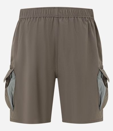 Bermuda Baggy con Cintura Elástica Cinturón Ajustable y Bolsillo Cargo 3