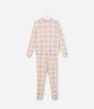 Pijama Largo Infantil con Tacto Suave y Estampa de Cuadros - Talle 5 a 14 años