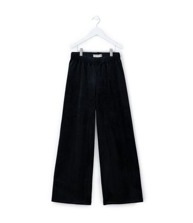Pantalón Wide Leg Infantil en Plush - Talle 5 a 14 años 2
