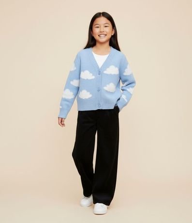 Pantalón Wide Leg Infantil en Plush - Talle 5 a 14 años
