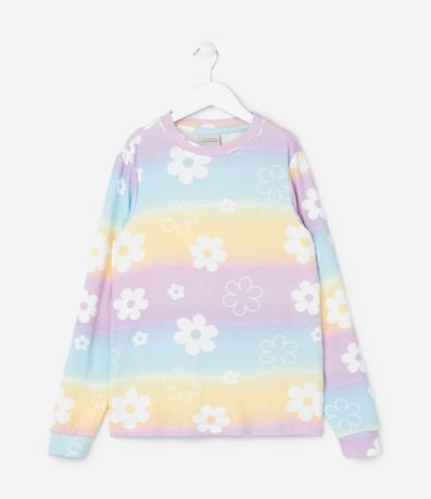 Pijama Infantil Tricosado con Estampa de Flores - Talle 5 a 14 años 2