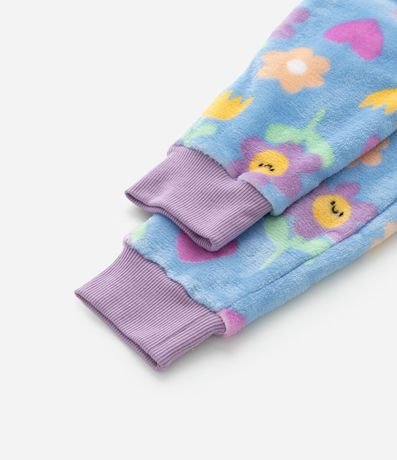 Pijama Infantil en Fleece con Bordado Flor - Talle 2 a 6 años 5