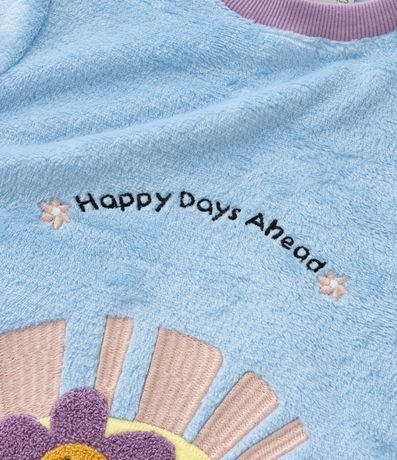 Pijama Infantil en Fleece con Bordado Flor - Talle 2 a 6 años 6