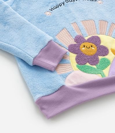 Pijama Infantil en Fleece con Bordado Flor - Talle 2 a 6 años 7