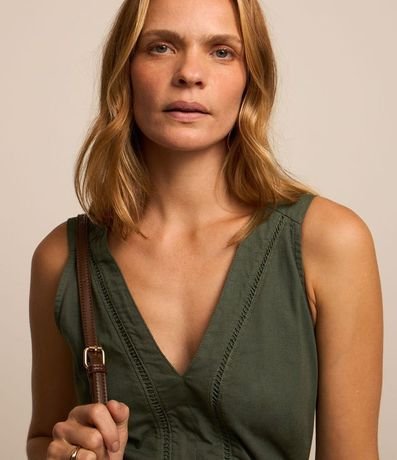 Mono Largo en Sarga con Detalle Entrelazado 3