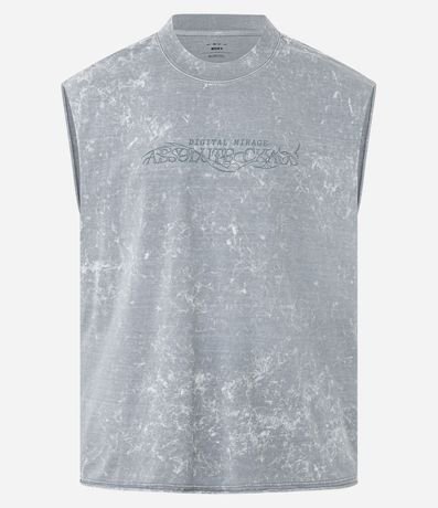 Musculosa Boxy en Algodón con Efecto Marmól