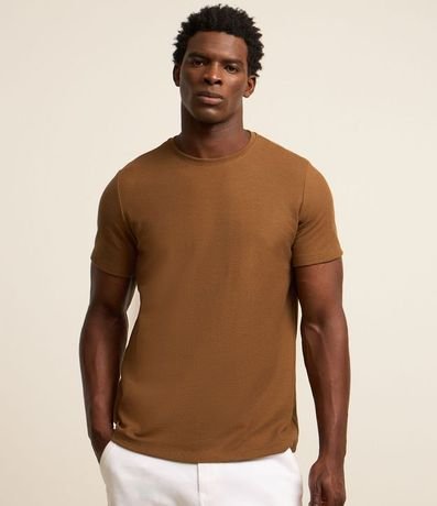 Remera Regular con Textura Colmena