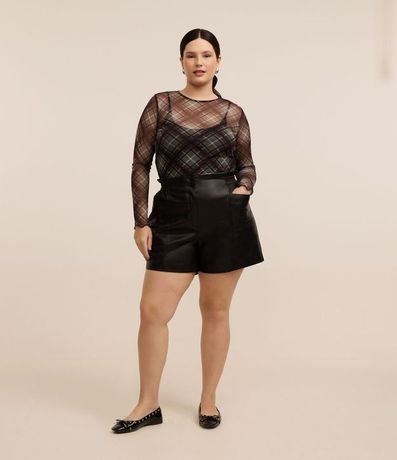 Bermuda Clochard en Material Sintético Curve & Plus Size
