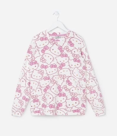 Pijama Infantil en Plush con Estampa Hello Kitty - Talle 4 a 14 años 2