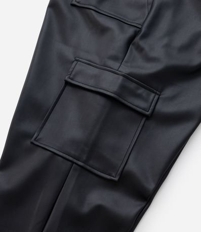 Pantalón Recto en Material Sintético con Bolsillo Cargo Curve & Plus Size 7