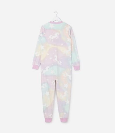 Pijama Jumper Infantil en Plush con Estampa Unicórnio - Talle 3 a 12 años 3