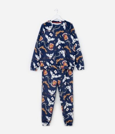 Pijama Infantil en Plush con Estampa Harry Potter - Tam  5 a 14 años