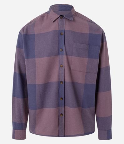 Camisa Relaxed en Franela de Cuadros
