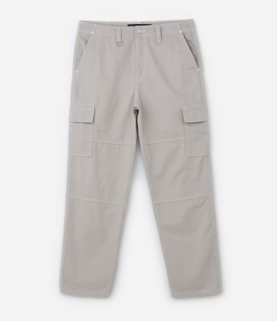 Pantalón Baggy en Sarga con Pespuntes Contrastantes 6