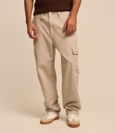 Pantalón Baggy en Sarga con Pespuntes Contrastantes 2