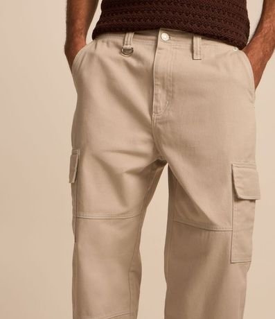 Pantalón Baggy en Sarga con Pespuntes Contrastantes 4