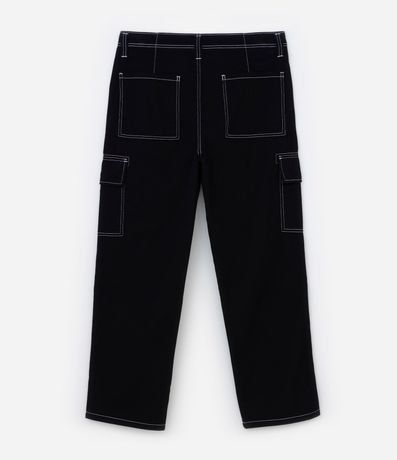 Pantalón Baggy en Sarga con Pespuntes Contrastantes 5