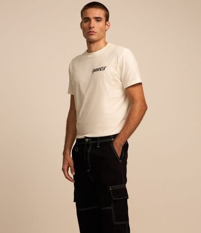 Pantalón Baggy en Sarga con Pespuntes Contrastantes 2