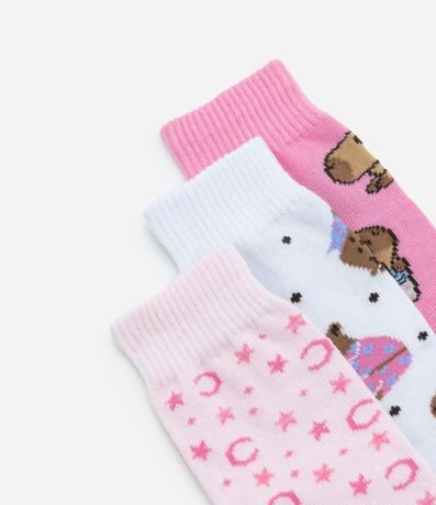 Kit 03 Medias Infantiles con Estampado Carpincho - Talle 23 al 34 4