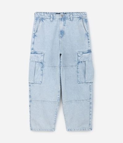 Pantalón Skater en Jeans con Bolsillos Cargo 4