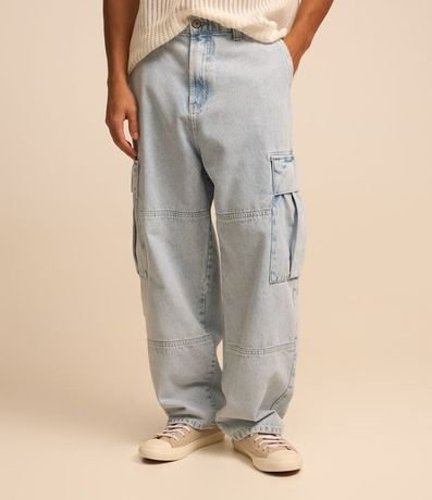 Pantalón Skater en Jeans con Bolsillos Cargo 3