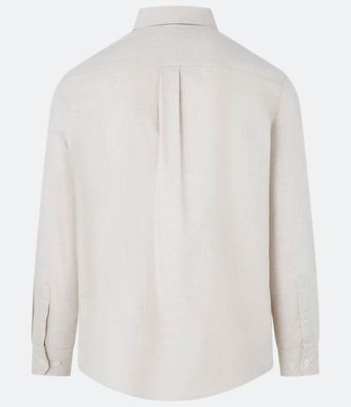 Camisa en Algodón con Botones Delanteros y Efecto Melange 5